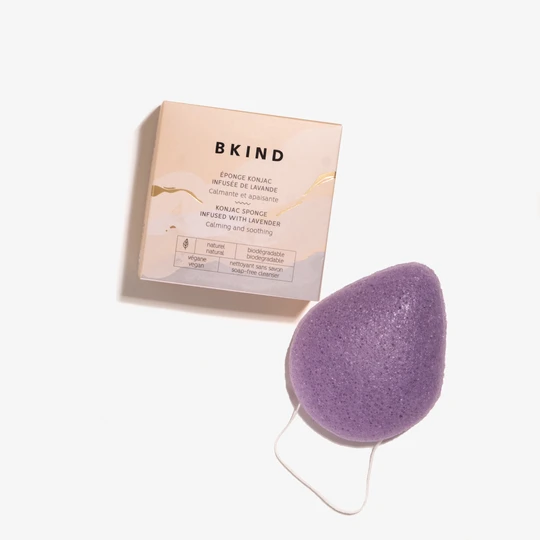 Éponge faciale Konjac infusée de lavande - Calmante et apaisante