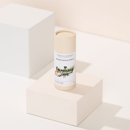 Déodorant végétalien peau sensible coconut et vanille