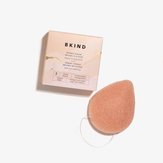 Éponge faciale Konjac à l'argile rose peaux sèches, sensibles et réactives