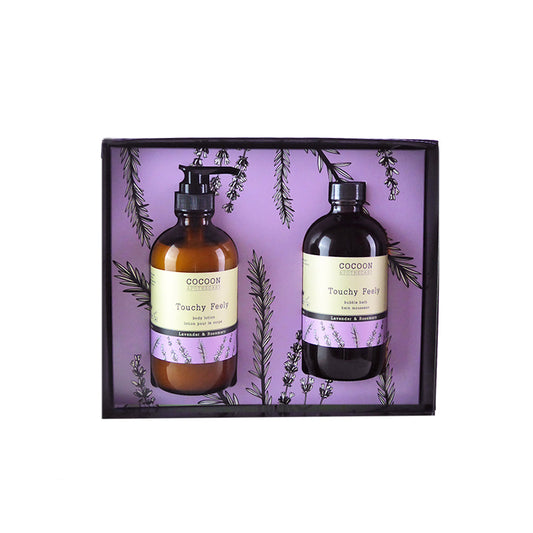 Ensemble Touchy feely Romarin & Lavande (bain moussant + Crème)